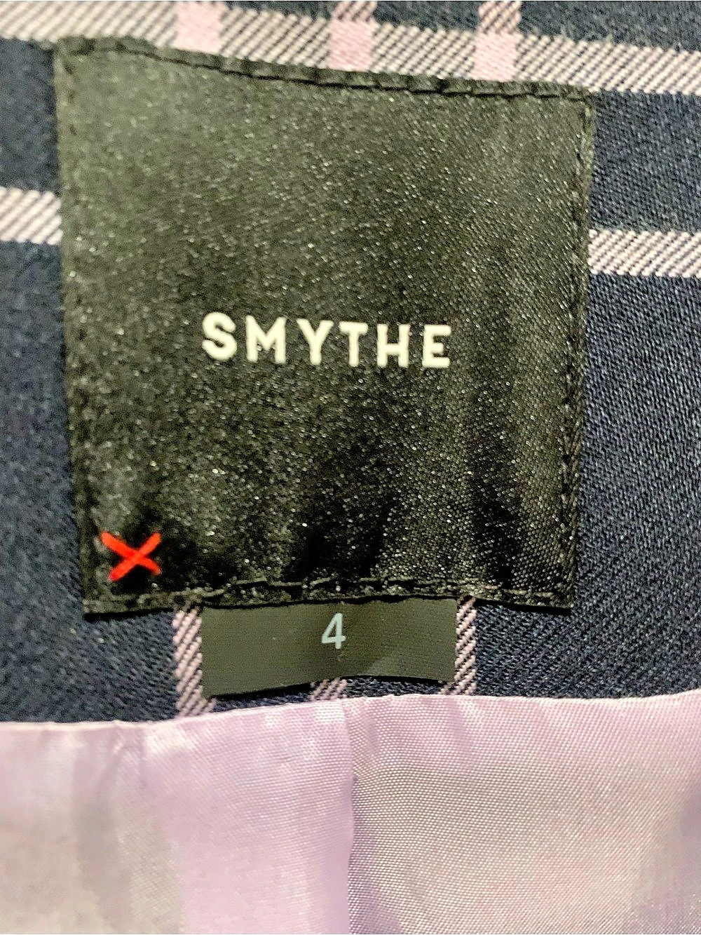 Smythe Duchess Blazer in Navy Plaid Three-Piece Suit Blue & Lavender Size 2/4 - Picture 9 of 11